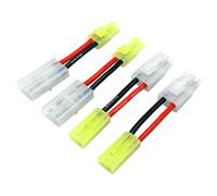 2 paia di adattatori RC compatibili con spina grande Tamiya a Mini Tamiya Plug Adapter 16AWG 5CM Femmina Maschio Cavo Filo per Airsoft