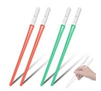 2 paia di bacchette a forma di spada laser a LED, 9 colori cangianti, in ABS trasparente, leggere, portatili, con parte rimovibile e lavabile in lavastoviglie