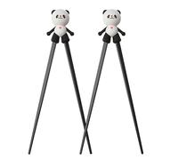 2 paia di bacchette per bambini, panda, bacchette da 18 cm, bacchette per bambini, bacchette di aiuto, bastoncini per mangiare, bastoncini per sushi con panda, bacchette riutilizzabili