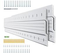 2 paia di barre a Z/tacchette francesi in alluminio resistente, 76,2 cm, con clip, a incastro, per appendere specchi e quadri alle pareti, capacità di carico 90,7 kg, accessori di montaggio inclusi