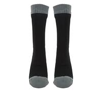 2 paia di calze calde e impermeabili, calze da esterno a doppio strato spesso, calze impermeabili e traspiranti con design assorbente per il sudore per lo sci, il ciclismo e l'alpi (Nero Grigio)