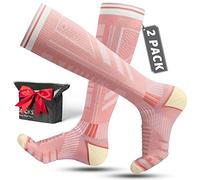 2 Paia Di Calze Sci in Lana Merino Per Uomo, Donna E Ragazzo, Calze Da Sci Snowboard a Compressione, Calze Termiche Sci Alte E Spesse Per Il Freddo, Traspiranti, Ad Asciugatura Rapida, Taglia 35-51