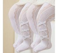 2 paia di calzini alla moda per bambine, neri e bianchi, con diamanti sul fondo, calzini con fondo traforato, calzini estivi sottili in rete a diamante, collant per ragazze 0-6M,6-12M,1-2Y,2-3Y,3-5 an