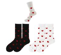 2 Paia Di Calzini Con Stampa Love, Calzini Da Donna A Metà Polpaccio, Calzini Carini, Calzini Morbidi E Traspiranti, Calzini Da Donna Alla Moda