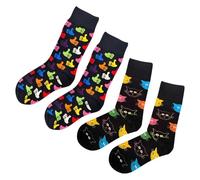 2 Paia Di Calzini Da Stampa A Colori, Cartoni Dolci In Calze, Uomini E Donne Ordinari, Calzini Di Moda Creativi, Comodi Calze Di Cotone Traspirante, Calze Per Il Tempo Libero Morbide