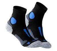 2 paia di calzini, in tessuto originale VCA® ad alte prestazioni, calzini da corsa Speed, con speciali punti di protezione imbottiti, unisex Black-Blue 39/42
