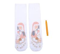 2 Paia di Calzini Lunghi a Tubo con Bastoncino, vestibilità, Calzini Morbidi in Cotone Antiscivolo, Set di Bastoncini con Punto Trigger per Uomo e Donna