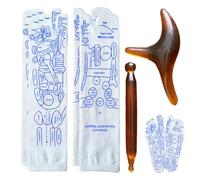 2 paia di calzini per agopuntura e 2 bastoncini per agopuntura, calzini per massaggio al piede, calzini in cotone, calzini traspiranti, calzini elastici