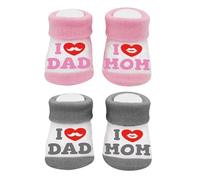 2 Paia Di Calzini Per Neonati, Calzini Per Neonati, Calzini Creativi Per Neonati, Calzini Con Lettere Divertenti, Calzini Da Pavimento Antiscivolo, Calzini In Maglia Di Cotone