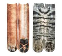 2 Paia Di Calzini Per Zampe Di Animali 3D, Regali Divertenti Per Donne, Regali Insoliti, Calzini Per Zampe, Regali Per Cani Per Uomini, Regali Per Gli Amanti Dei Cani