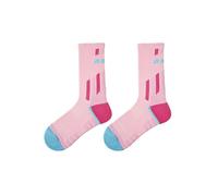 2 paia di calzini sportivi da donna, in tinta unita, assorbono il sudore, traspiranti, comodi, alla moda, con fondo in asciugamano, rosa