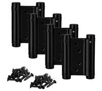 2 paia di cerniere a doppia azione in acciaio inox nero opaco da 7,6 cm, chiusura automatica, regolabili, 76 mm