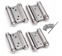 2 paia di cerniere a molla a doppia azione, in acciaio inox, chiusura automatica, regolabili, 76 mm, 2 paia