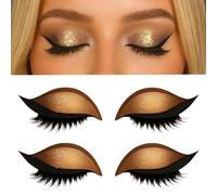 2 paia di cerotti per ciglia Lazy Eye Shadow, ombretti colorati e adesivi per ciglia, ombretti e adesivi per ciglia riutilizzabili, stencil adesivi per trucco per tutte le forme di occhi (F)