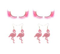 2 Paia Di Ciglia E 2 Paia Di Orecchini, Ciglia Colorate Cat Eye, Naturalmente Spesse E Ondulate, Accessori Per Le Vacanze Personalizzati.