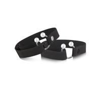 2 paia di cinghie elastiche nere per tallone con bordo perlato rimovibile antiscivolo cinturino per scarpe con fibbia per tacchi alti da donna