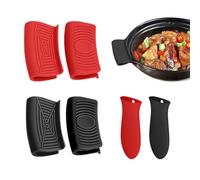 2 paia di clip per top, 2 paia di coperture per manopole isolate, morsetti per pentole, maniglie per pentole, manici in silicone resistente al calore, accessori da cucina