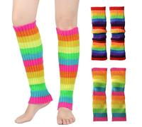 2 Paia Di Copertine Di Calze Lunghe Colorate, Copertine Di Calze A Maglia, Coperture Calze Calde, Copertine Di Calze Alla Moda E Personalizzata, Accessori Per Abbigliamento