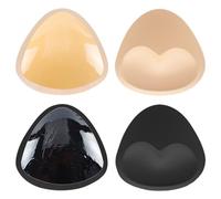 2 paia di coppette assorbilatte in silicone, coppette autoadesive Love, cerotti push-up per capezzoli, amplificatori per il seno, cerotti per capezzoli senza spalline (colore della pelle + nero)