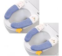 2 paia di coprisedili per WC ispessiti e appiccicosi, morbidi cuscini invernali in peluche, lavabili