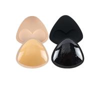 2 paia di cuscinetti autoadesivi per reggiseno, rimovibili, per migliorare il seno, per donne, bikini, reggiseno sportivo, costume da bagno, top da yoga (nero + pelle), Nude+Nero, M