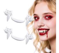 2 paia di denti da vampiro, Dracula, Denti da vampiro, costume da Halloween, per bambini e adulti, per carnival vampiro Werewolf zombie cosplay masquerade