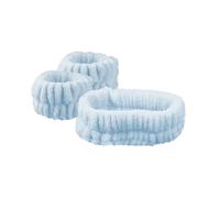 2 paia di elastici per capelli in pile di corallo, impermeabili, per lavare il viso, assorbenti, accessori per capelli (celeste)