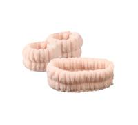 2 paia di elastici per capelli in pile di corallo, impermeabili, per lavare il viso, assorbenti, accessori per capelli (rosa chiaro)