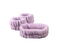 2 paia di elastici per capelli in pile vellutato, impermeabili, per lavare il viso, assorbenti, accessori per capelli (viola)