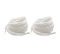 2 Paia di Fluffy Laces,Lacci Campus,120 cm Rotondi Lacci In Peluche,Per Scarpe da Campus,Universali,Morbidi e Elastici(Bianco)