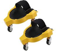 2 Paia di Ginocchiere Rotanti, Ginocchiere con 3 Ruote e Comodi Cuscinetti in Gel, Rotazione a 360 Gradi, con Ruote per il Lavoro in Cantiere, Ginocchiere Flessibili e Scorrevoli con Spallacci