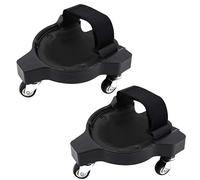 2 Paia di Ginocchiere Rotanti, Ginocchiere con 3 Ruote e Comodi Cuscinetti in Gel, Rotazione a 360 Gradi, con Ruote per il Lavoro in Cantiere, Ginocchiere Flessibili con Supporti Regolabili (Nero)