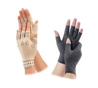 2 paia di guanti a compressione per artrite, artrosi + guanti reumatismi con polvere magnetica e punto in silicone antiscivolo, comodi traspiranti, alleviano il dolore, promuovono la guarigione
