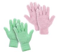 2 paia di guanti antipolvere in microfibra, flessibili e comodi, non perdono polvere, salviette per tende, lampade, auto, mobili e spazi angolari difficili da raggiungere