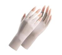 2 paia di guanti mezze dita senza da donna multicolori(Beige)