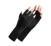 2 paia di guanti mezze dita senza da donna multicolori(Black)