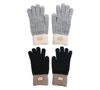 2 Paia Di Guanti Touchscreen, Guanti Invernali, Guanti Sportivi, Guanti Caldi, Guanti Lavorati A Maglia Alla Moda, Accessori Per L'Esterno (Nero, Grigio Chiaro)