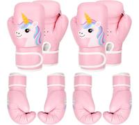 2 paia di guantoni da boxe per bambini, 113,4 g | Guanti da allenamento per boxe, per bambini dai 3 ai 12 anni, guanti da sparring, wrestling, sacco da boxe, taekwondo, kick
