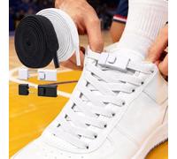 2 paia di lacci elastici per scarpe senza cravatta, lacci elastici con clip di chiusura a pressione, lacci per scarpe da ginnastica neri e bianchi, per adulti e bambini, per uomini e donne