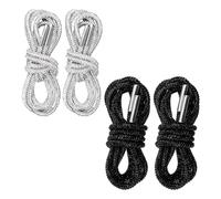2 paia di lacci rotondi con strass, cordini, lacci scintillanti, corde lunghe 120 cm, adatte per scarpe da ginnastica, cordini, cinture per pantaloni, decorazione di abbigliamento (nero, bianco).,