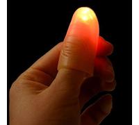 2 paia di luci rosse magiche punte per il pollice trucchi magici dito finto dito con luce a LED Magic per accessori per feste