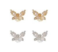 2 Paia Di Mini-Btterfly Clip, Perle Di Diamanti, Accessori Per Capelli Squisiti E Alla Moda Ed Elei Per Donne, Decorazioni Per Capelli Solidi, Accessori Per Abbigliamento Giornaliero Di Nozze.