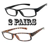 2 Paia Di Occhiali Da Lettura Retro A Forma Rettangolare Con Cerniere A Molla