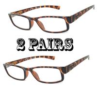 2 Paia Di Occhiali Da Lettura Retro A Forma Rettangolare Con Cerniere A Molla