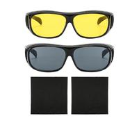 2 Paia Di Occhiali Da Sole E 2 Bicchieri Neri, Occhiali Ciclistici, Occhiali Da Sole All'Aperto, Attrezzatura Per La Protezione Solare.