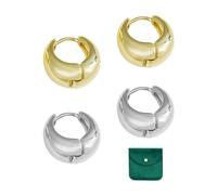 2 paia di orecchini a cerchio da donna, con sacchetto per gioielli, orecchini semplici e squisiti, adatti per eventi, feste, abbigliamento quotidiano., 18 mm Durchmesser, 16 mm Basisbreite, No