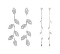 2 Paia Di Orecchini A Foglia, Orecchini Con Strass, Orecchini Eleganti, Orecchini Moda, Orecchini Da Donna, Accessori Di Abbigliamento