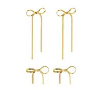 2 Paia di Orecchini a Forma di Farfalla e Fiocco - Gioielli da Donna alla Moda Con Nappa - Rame