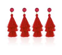 2 paia di orecchini a nappa rossa, orecchini rossi, orecchini da donna, eleganti orecchini per donne, regali di gioielli squisiti, regali per ragazze, orecchini rossi personalizzati, fibra di
