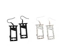 2 paia di orecchini gotici a ghigliottina, stile hip hop, vintage, medievale, boia medievale, accessori per feste a tema Halloween
